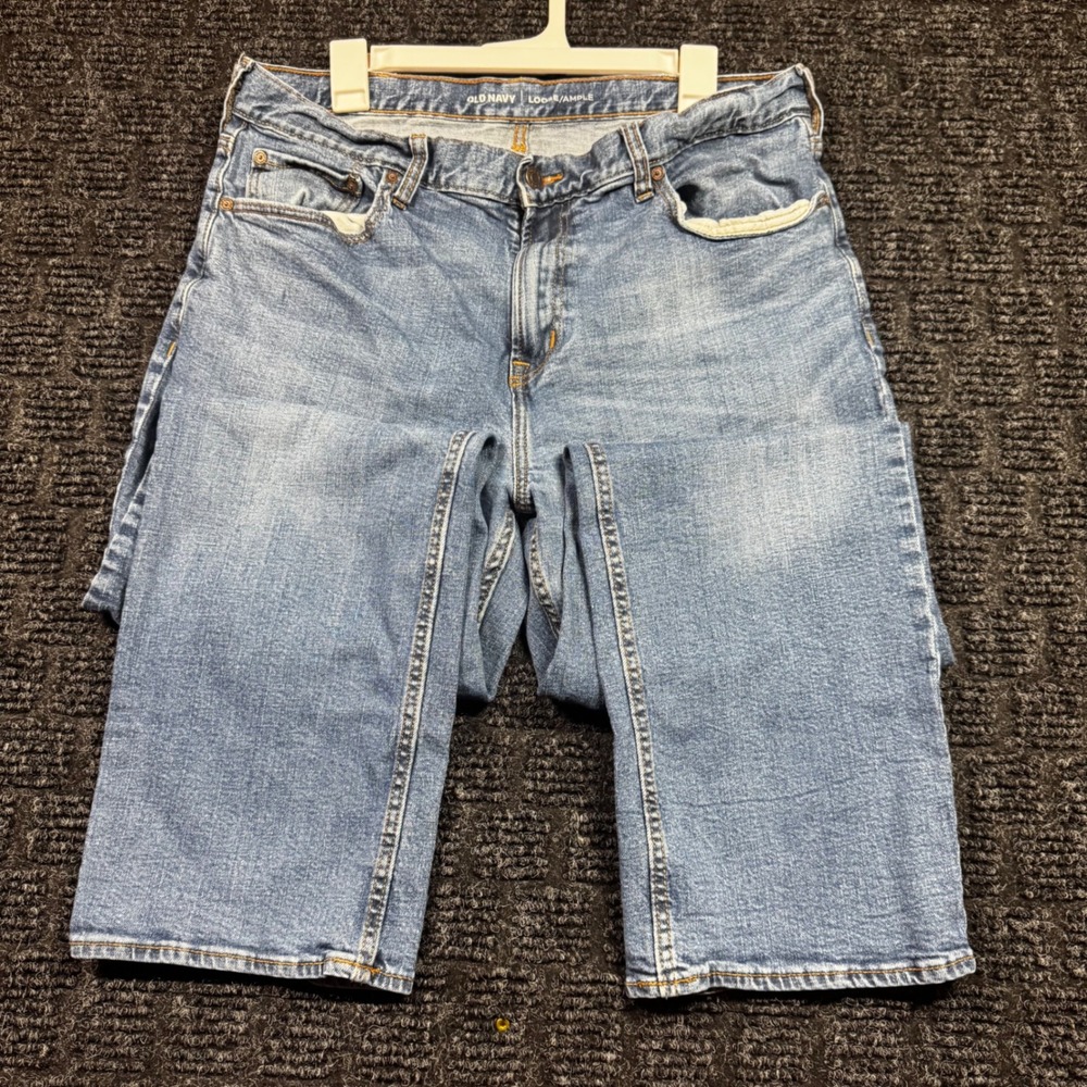 Old Navy Loose Ample Mens Jeans 36x30 Medium Wash Blue Denim Relaxed Fit